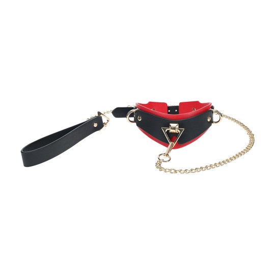 MILAN COLLECTION - COLLAR WITH LEASH - BLACK/RED