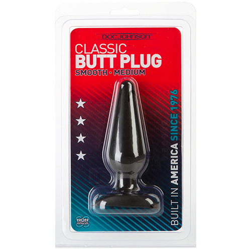 DOC JOHNSON CLASSIC BUTT PLUG BLACK MEDIUM