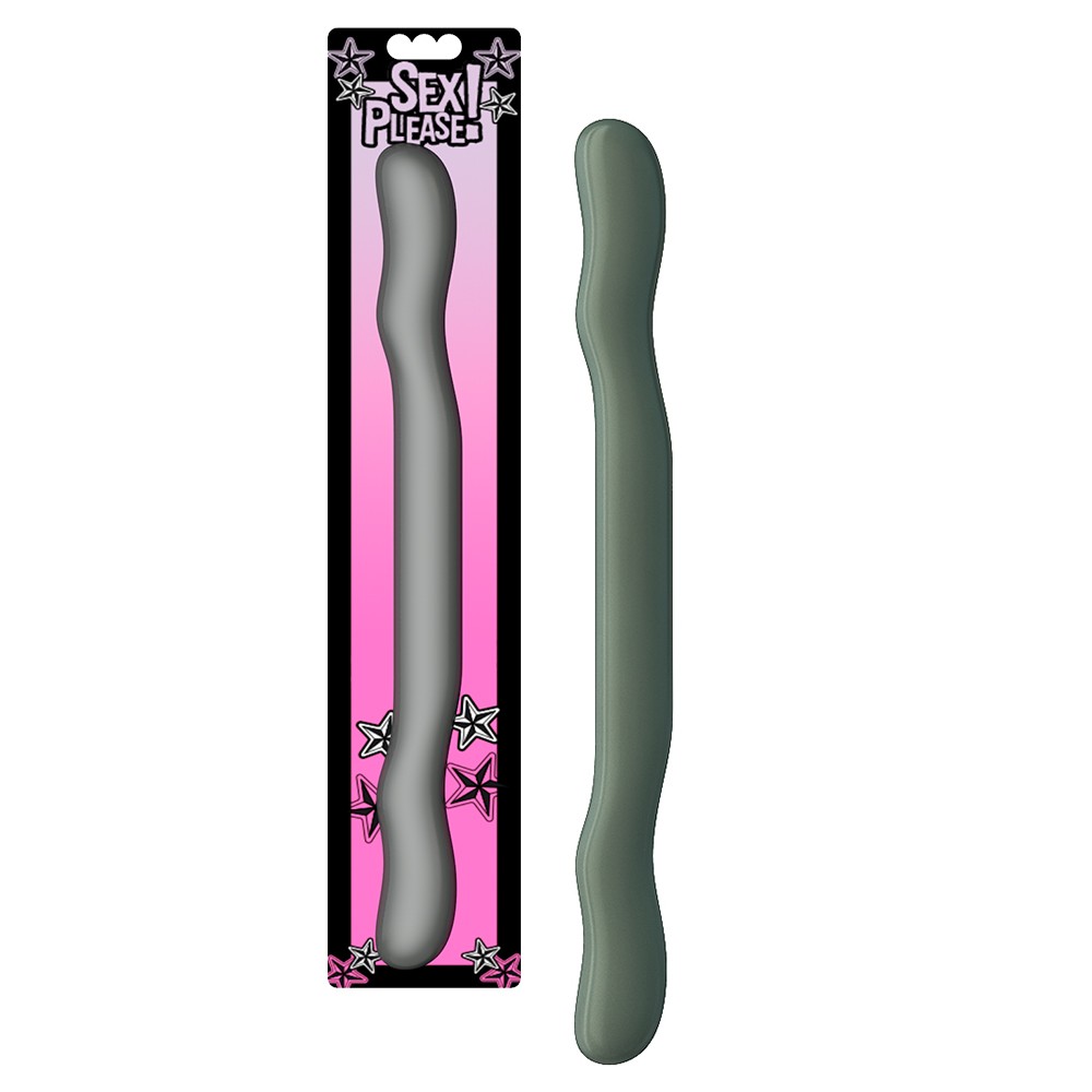 DILDO DUPLO SEX PLEASE! 18&quot; CINZENTO