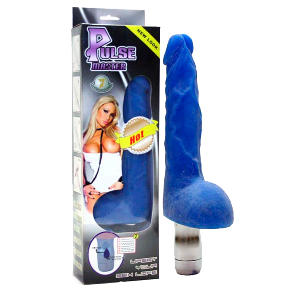 VIBRADOR PULSE MASTER REALISTA CON LUZ AZUL