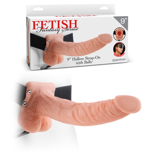 FETISH FANTASY SERIES HOLLOW STRAP-ON 9&quot; FETISH FANTASY SERIES WHITE