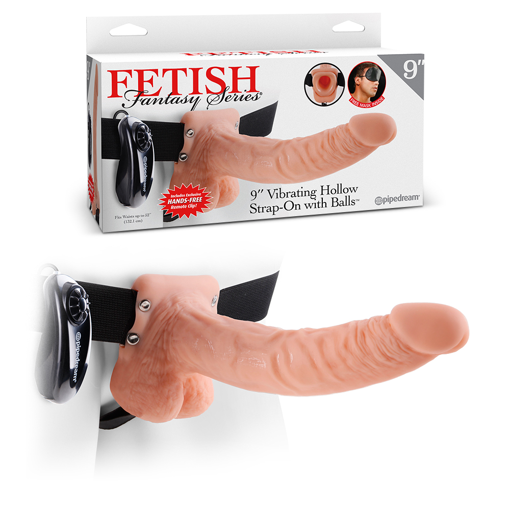 9&quot; HOLLOW VIBRATING STRAP-ON FETISH FANTASY SERIES WHITE