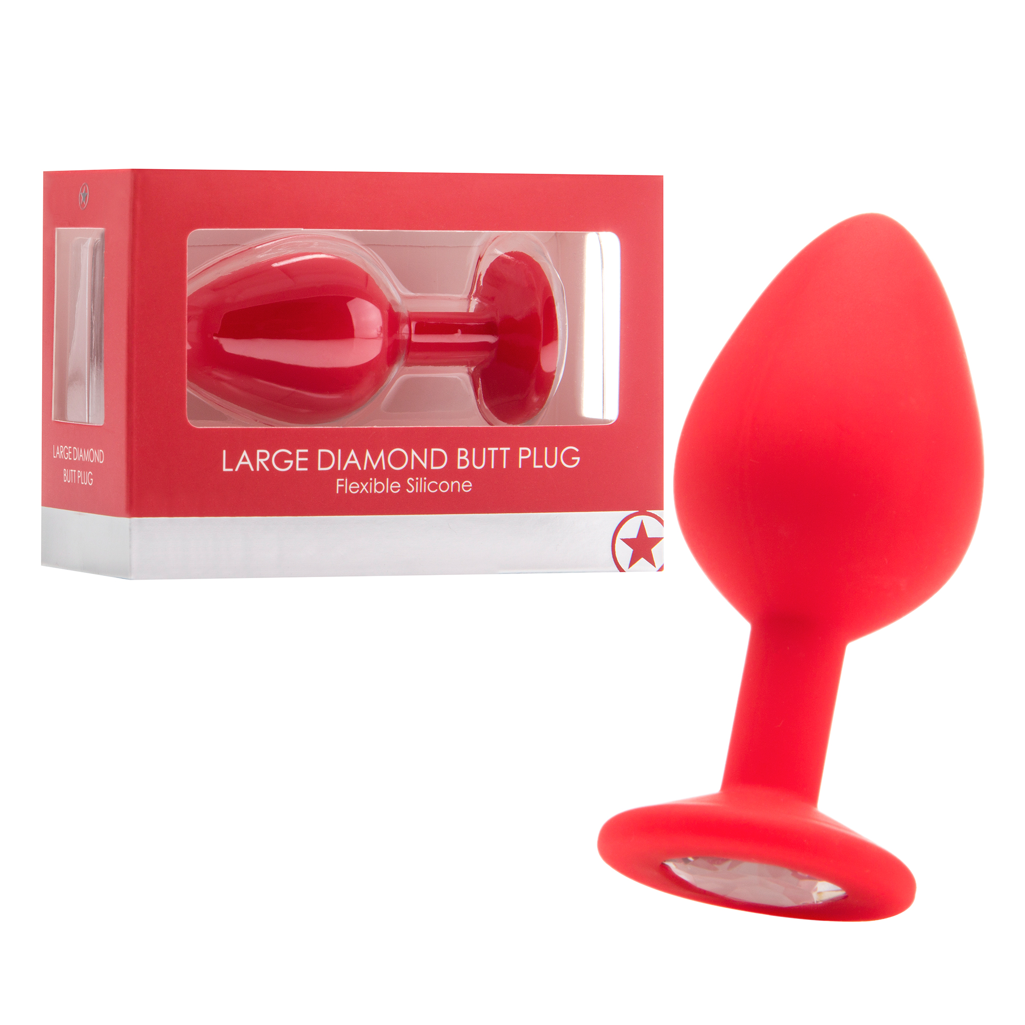 SPINA ANALE DIAMANTE BUTT PLUG MEDIO ROSSO