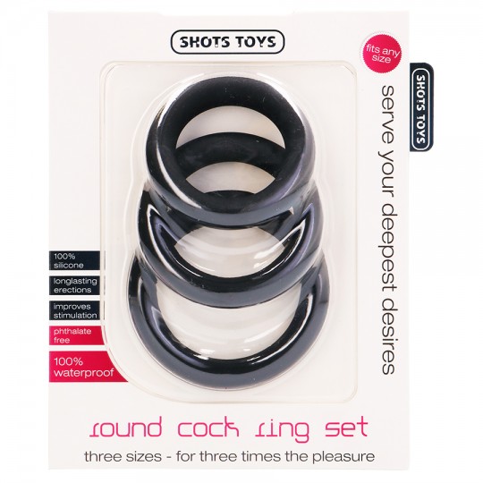 ROUND COCK RING SET BLACK