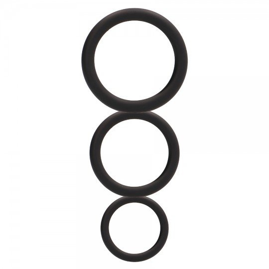 ROUND COCK RING SET BLACK