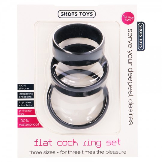 ANELLI DEL PENE SET PIATTO COCK RINGS SET NERO