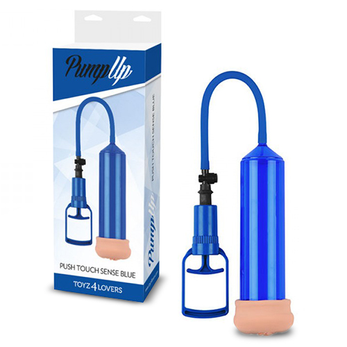 POMPA DEL PENE CON MASTURBATORE PUSH TOUCH SENSE BLU