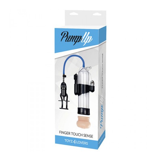 BOMBA PARA EL PENE VIBRADORA CON MASTURBADOR FINGER TOUCH SENSE TRANSPARENTE