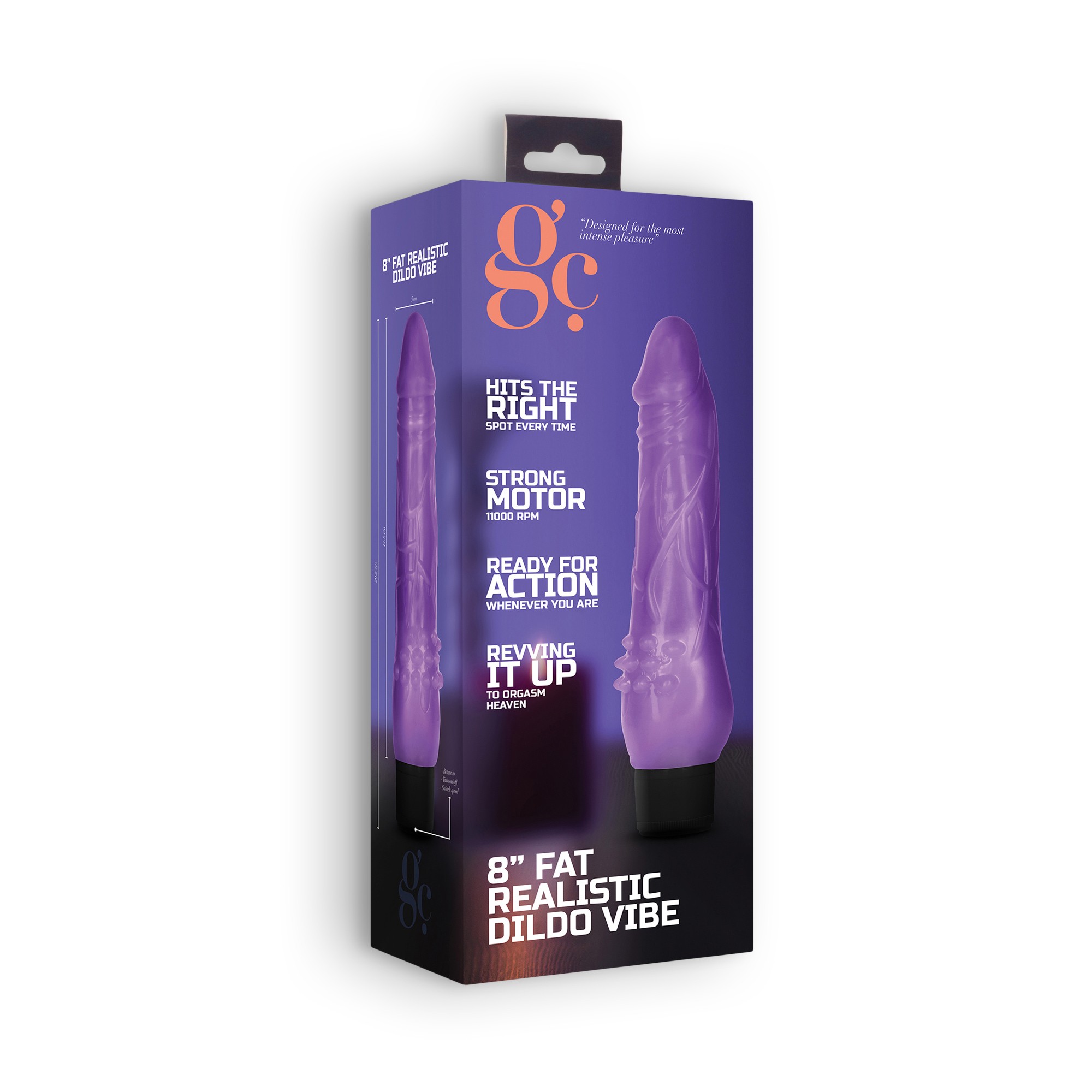 VIBRADOR REALÍSTICO 8&quot; FAT VIBE GC ROXO