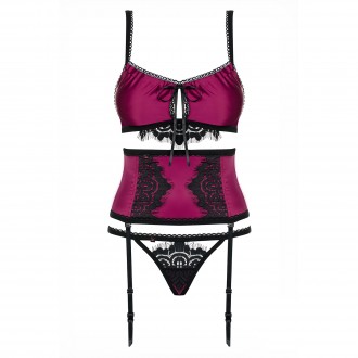 OBSESSIVE 861-SEG SET AND THONG BORDEAUX