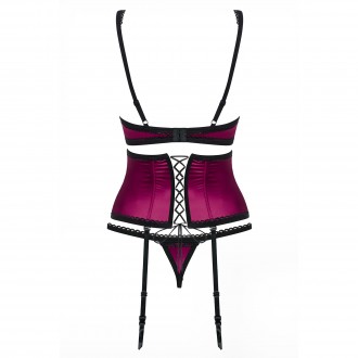 OBSESSIVE 861-SEG SET AND THONG BORDEAUX