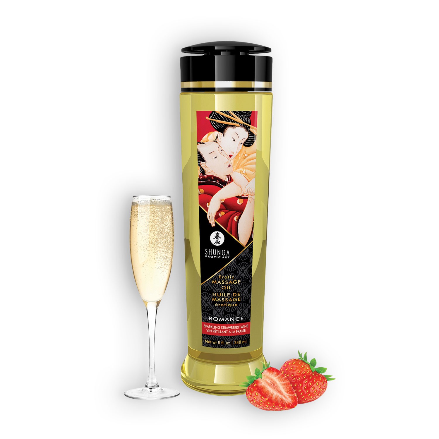 SHUNGA MASSAGE OIL ROMANCE STRAWBERRY 240ML