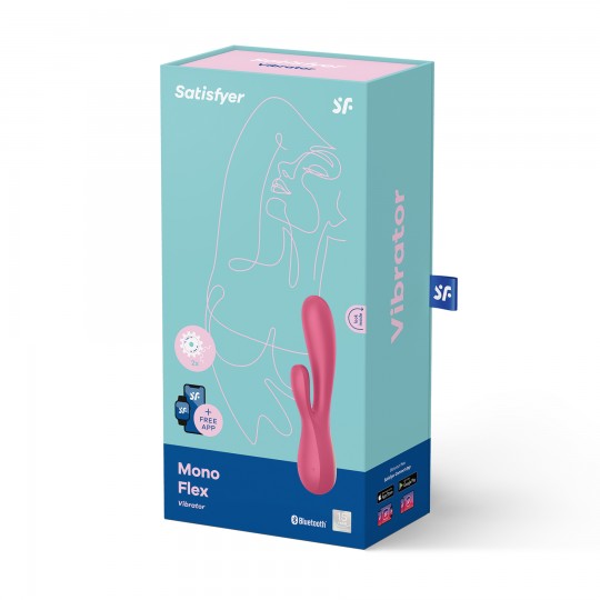 VIBRADOR MONO FLEX COM APP E BLUETOOTH SATISFYER VERMELHO