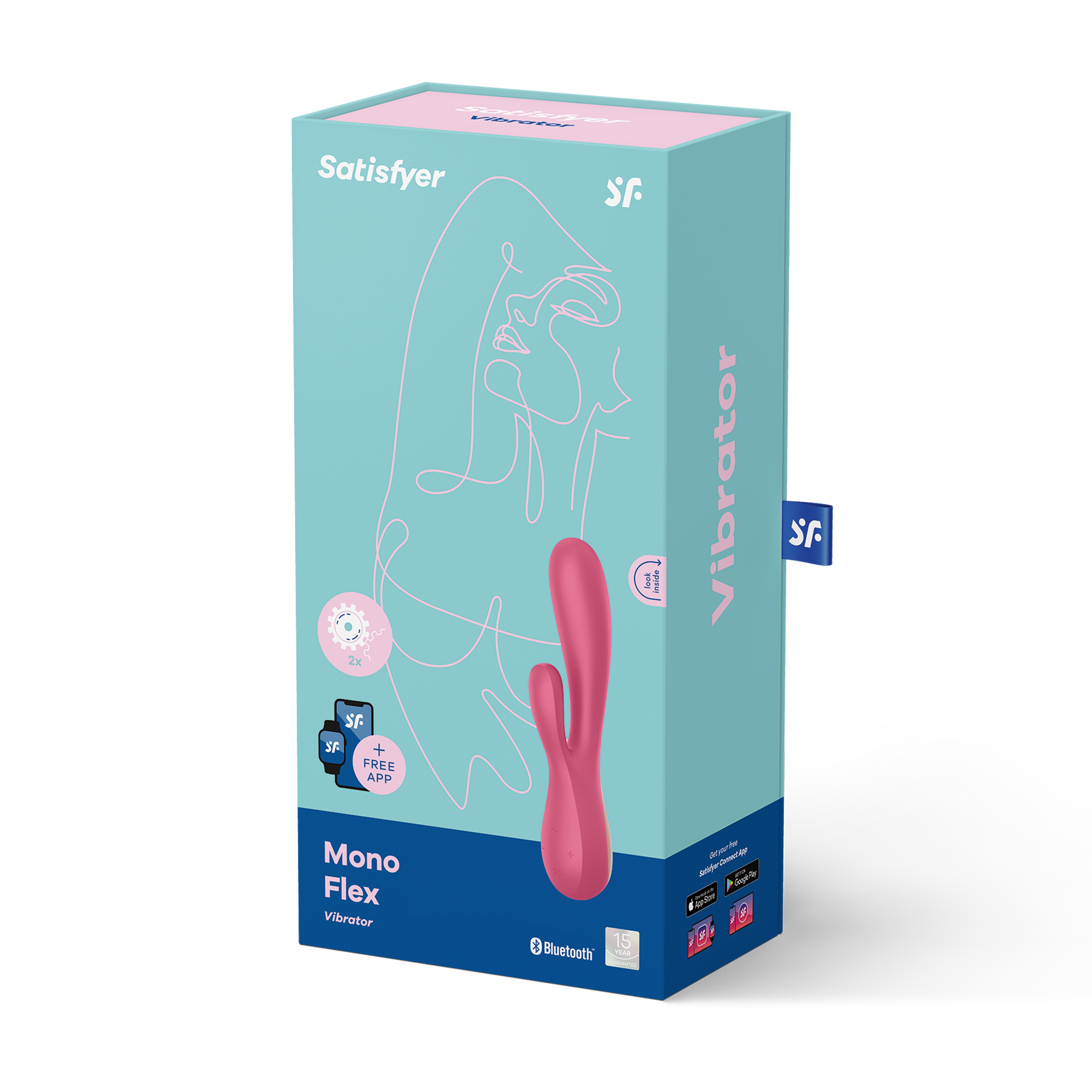 VIBRATORE MONO FLEX CON APP E BLUETOOTH SATISFYER ROSSO