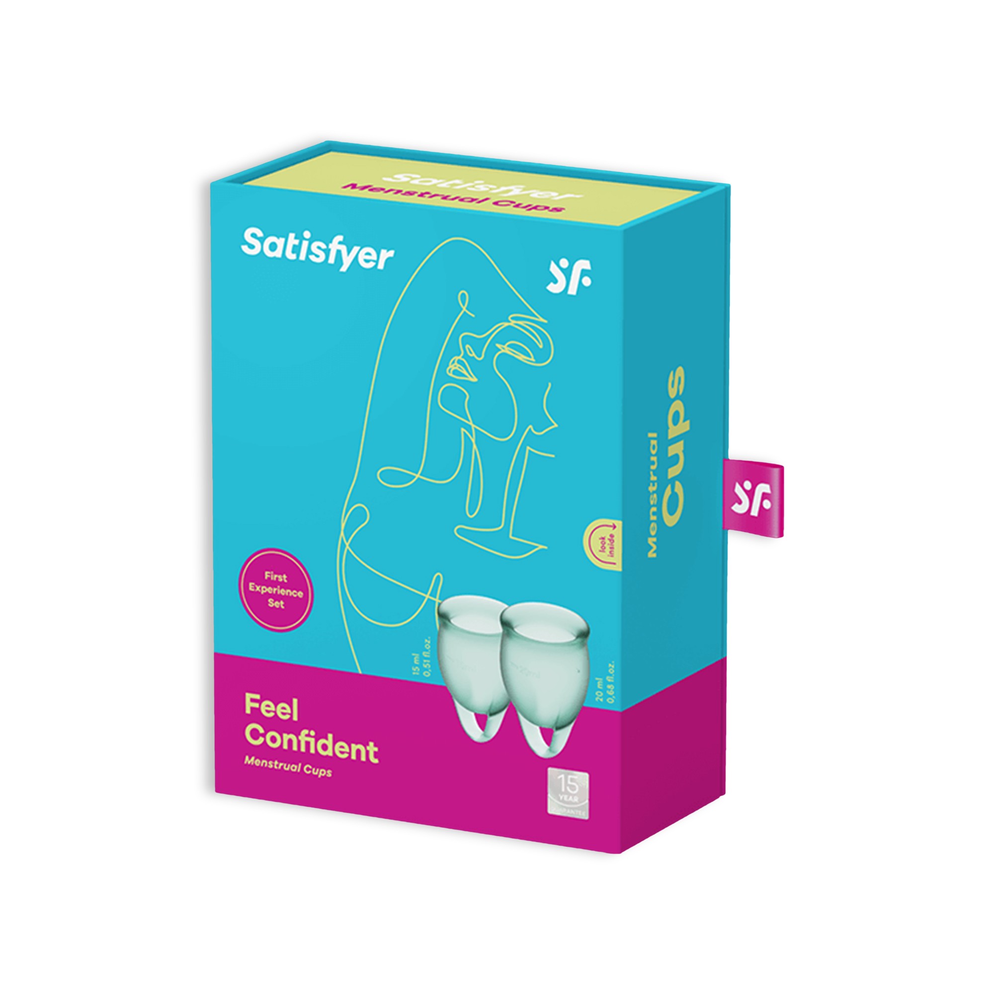 CONJUNTO DE 2 COPAS MENSTRUALES FEEL CONFIDENT SATISFYER VERDE OSCURO