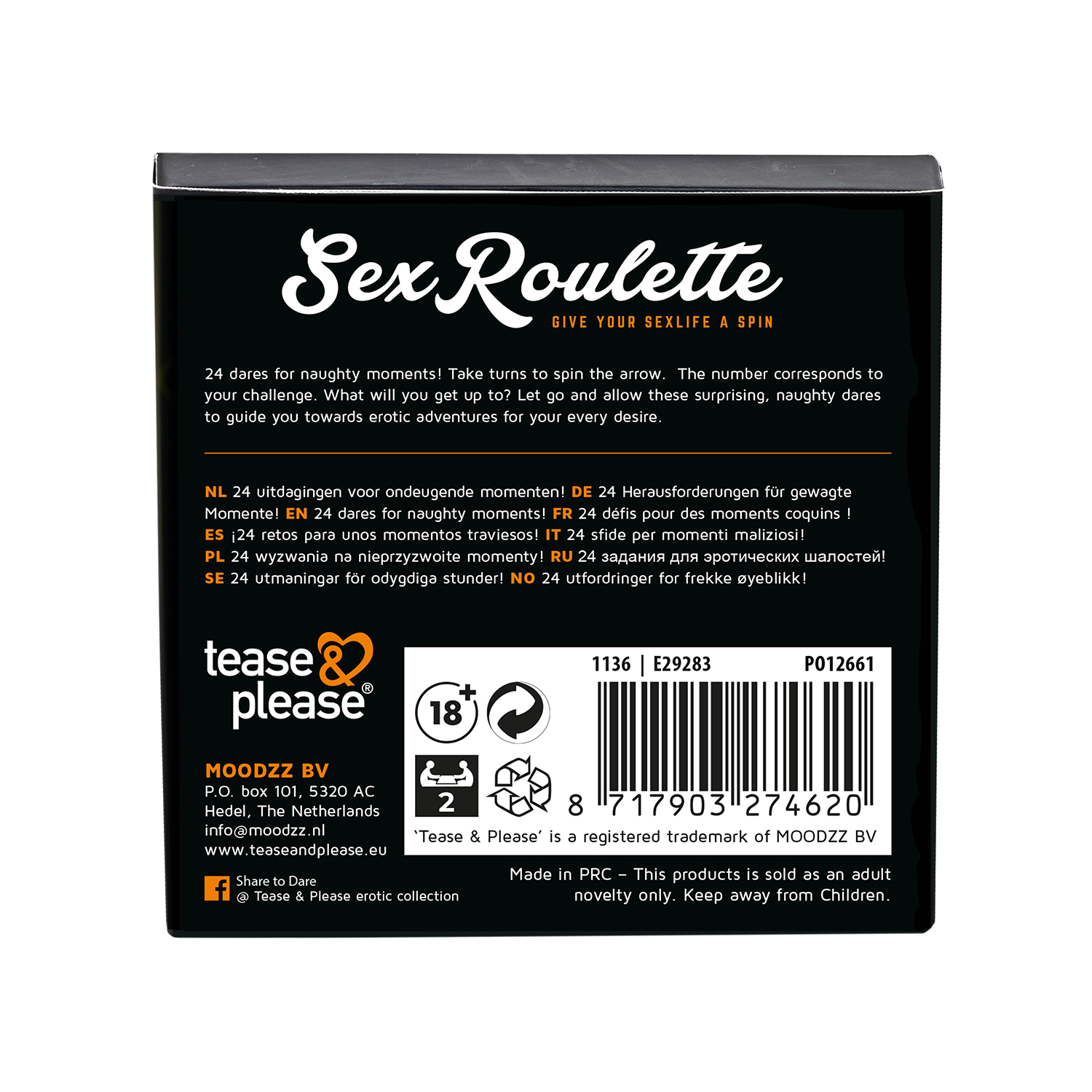 GIOCO SESSO ROULETTE GIOCHERELLONA GIOCARE NL-DE-EN-FR-ES-IT-PL-RU-SE-NO