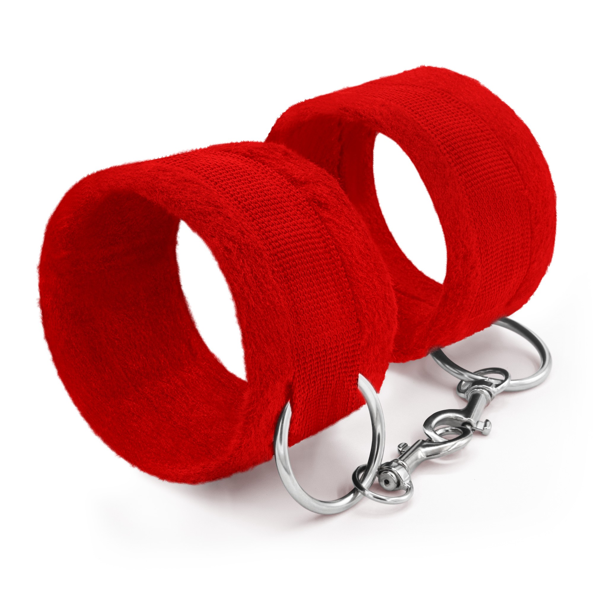 MENOTTES DE VELCRO TOUGH LOVE AVEC CHAINE DE 40CM SUPPLÉMENTAIRE CRUSHIOUS ROUGES