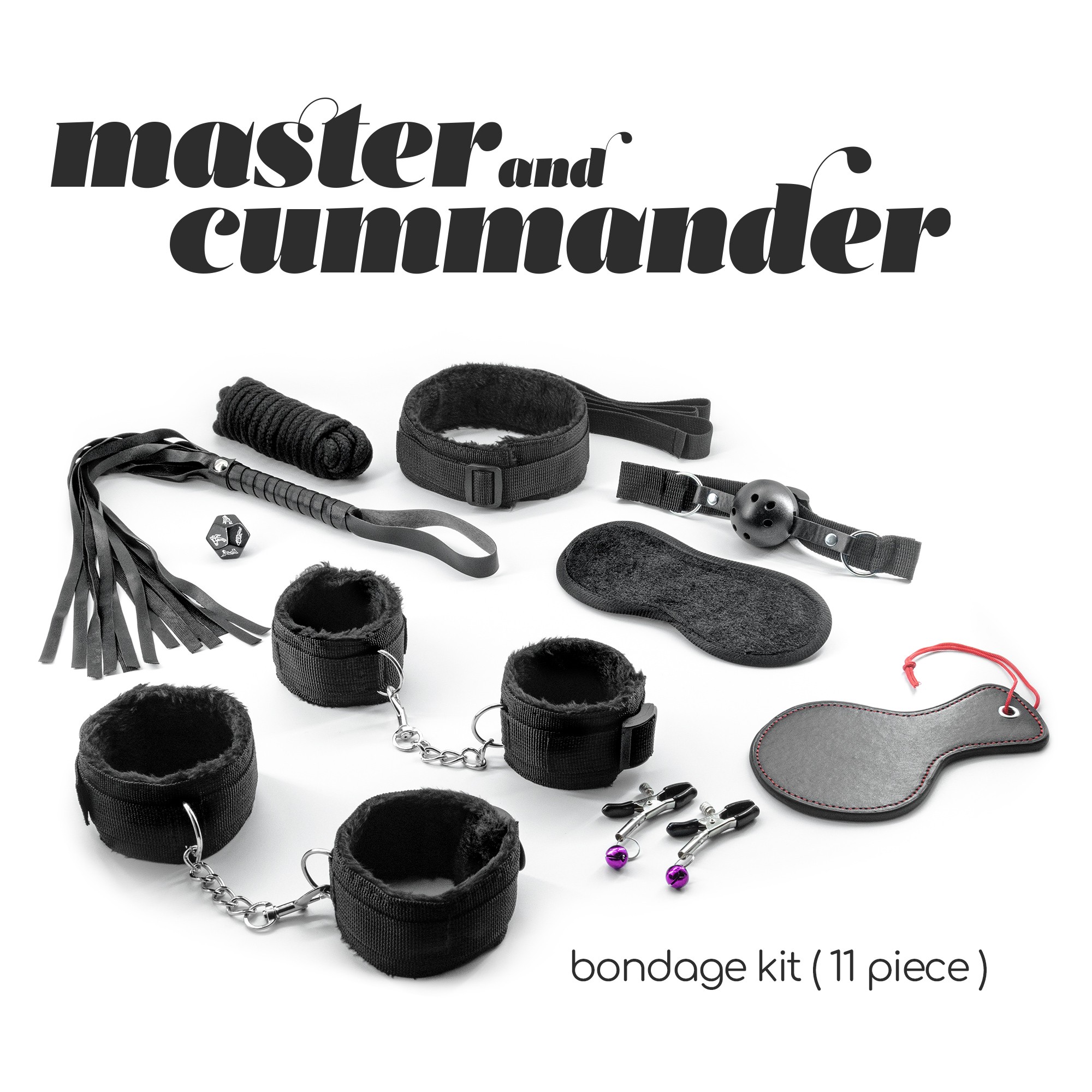 KIT BONDAGE MASTER &amp; CUMMANDER AVEC 11 PIÈCES CRUSHIOUS