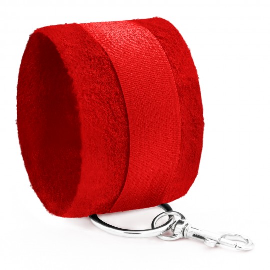 PACK OF 30 TOUGH LOVE VELCRO HANDCUFFS WITH EXTRA 40CM CHAIN CRUSHIOUS RED