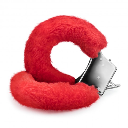 PACK OF 30 LOVE CUFFS FURRY HANDCUFFS CRUSHIOUS RED