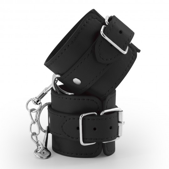 PACK OF 24 BONDAGE LOVE LEATHER HANDCUFF CRUSHIOUS BLACK