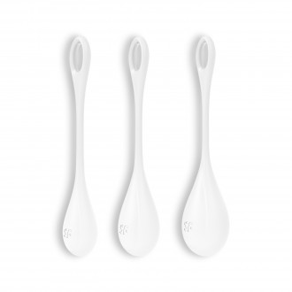 CONJUNTO DE 3 BOLAS KEGEL YONI POWER 1 SATISFYER BLANCAS