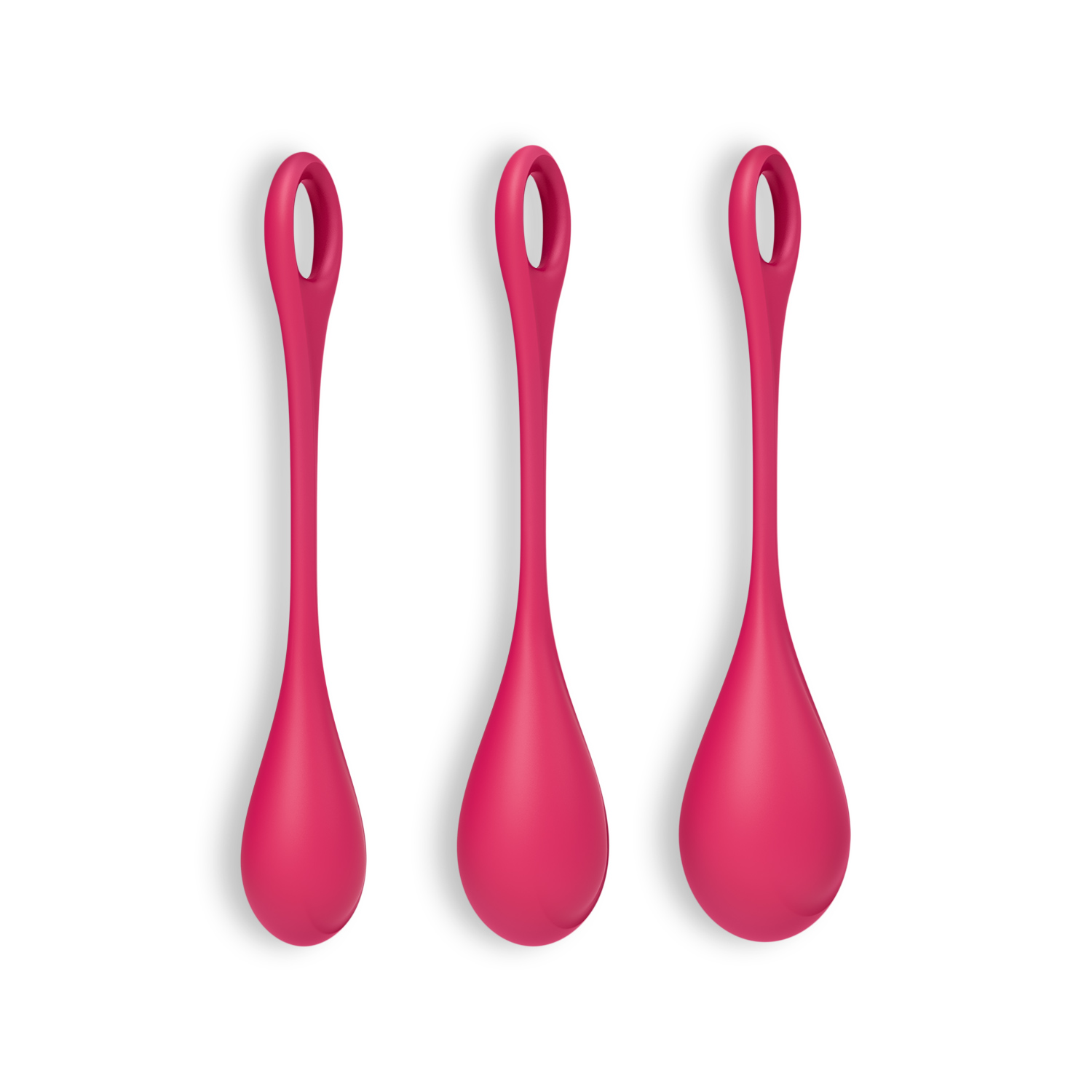 CONJUNTO DE 3 BOLAS KEGEL YONI POWER 1 SATISFYER VERMELHAS