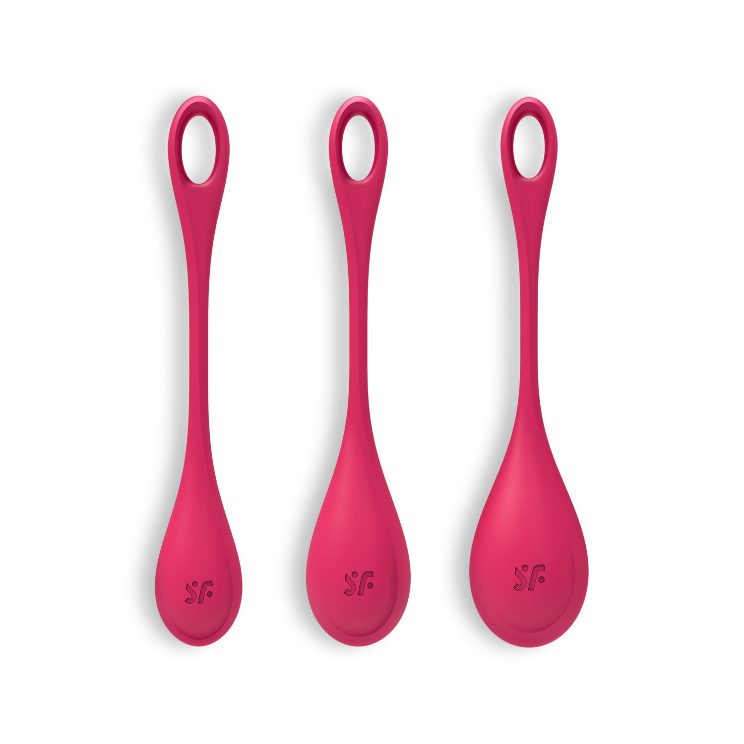 CONJUNTO DE 3 BOLAS KEGEL YONI POWER 1 SATISFYER VERMELHAS