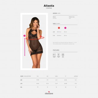 OBSESSIVE ALLASTIA CHEMISE AND THONG BLACK