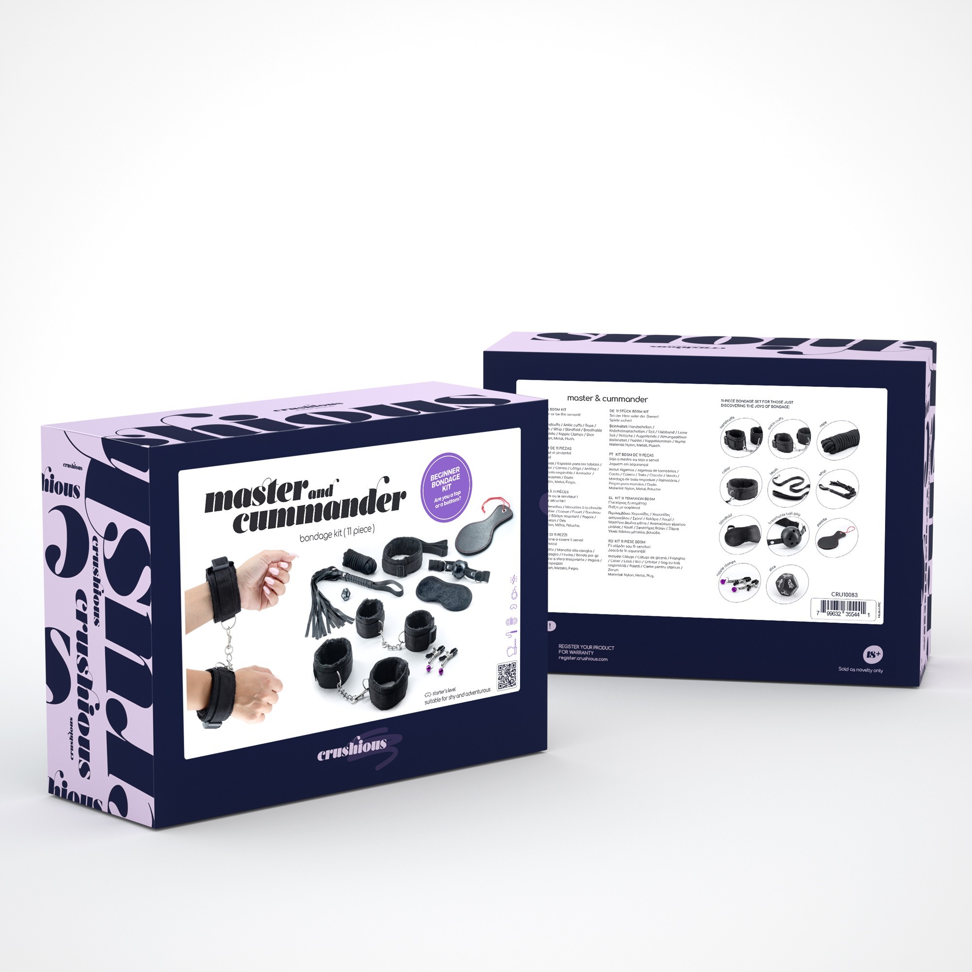 PACK DE 18 KIT BONDAGE MASTER &amp; CUMMANDER AVEC 11 PIÈCES CRUSHIOUS