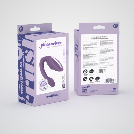 PACK DE 24 VIBRADOR RECARREGÁVEL COM COMANDO PLEASURISER E OFERTA DE LUBRIFICANTE À BASE DE ÁGUA CRUSHIOUS