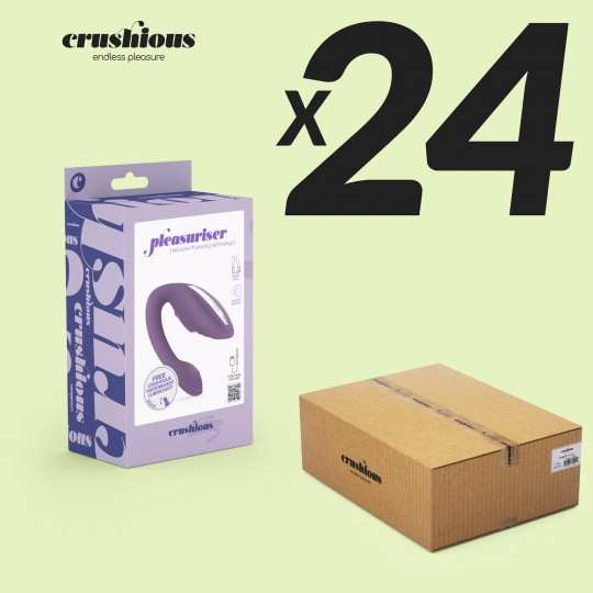 PACK DE 24 VIBRADOR RECARREGÁVEL COM COMANDO PLEASURISER E OFERTA DE LUBRIFICANTE À BASE DE ÁGUA CRUSHIOUS