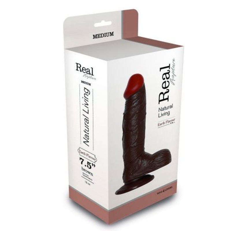 REALISTICO DILDO REALE RAPIMENTO TERRA SAPORE 7.5 &quot; NERO