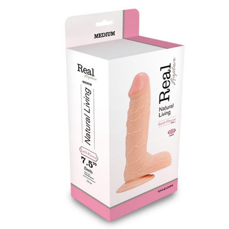 REALISTICO DILDO REALE RAPIMENTO TERRA SAPORE 7.5 &quot; BIANCO