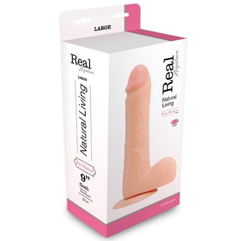 DILDO REALISTICO VERO RAPIMENTO FUOCO PASSIONE 9 &quot; BIANCO