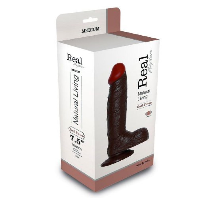 REALISTICO DILDO REALE RAPIMENTO TERRA SAPORE 7.5 &quot; NERO