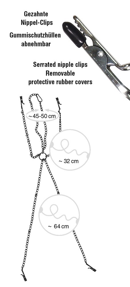 SEXTREME CHAIN WITH NIPPLE AND CLITORIS CLAMPS 