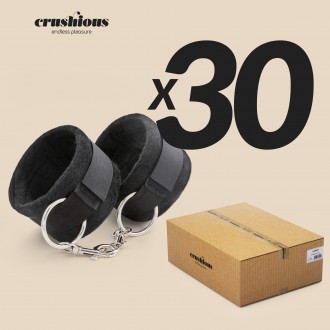 PACK DE 30 ESPOSAS DE VELCRO TOUGH LOVE CON CADENA DE 40CM EXTRA CRUSHIOUS NEGRAS