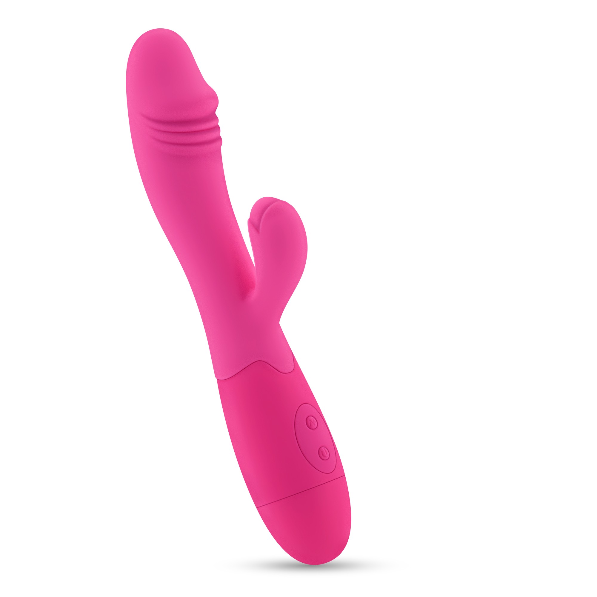 VIBRADOR RECARREGÁVEL COM ESTIMULADOR DE CLITÓRIS BLOSSOMS ROSA CHOQUE E LUBRIFICANTE À BASE DE ÁGUA INCLUÍDO CRUSHIOUS