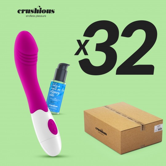 CONFEZIONE DA 32 GROWLIE VIBRATORE CON LUBRIFICANTE A BASE D&#039;ACQUA INCLUSO CRUSHIOUS