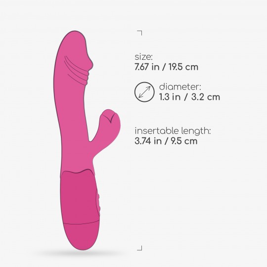 VIBROMASSEUR RABBIT RECHARGEABLE BLOSSOMS ROSE VIF ET LUBRIFIANT À BASE D’EAU INCLUS CRUSHIOUS