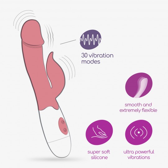 CRUSHIOUS MOCHI RABBIT VIBRATOR PINK WITH WATERBASED LUBRICANT INCLUDED