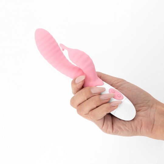 CRUSHIOUS GUMMIE RABBIT VIBRATOR PINK WITH WATERBASED LUBRICANT INCLUDED