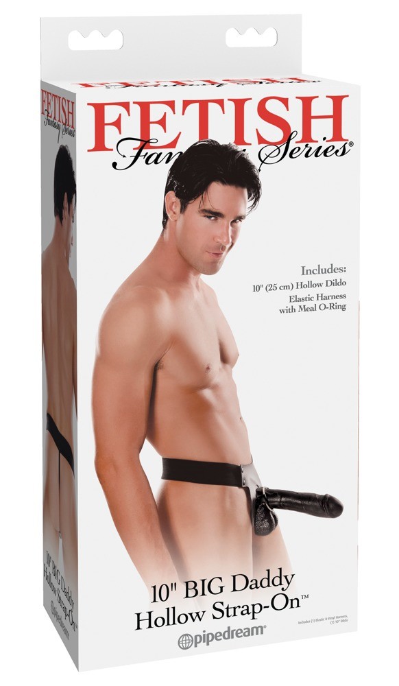 FETISH FANTASY SERIES 10&#039;&#039; BIG DADDY HOLLOW STRAP-ON BLACK