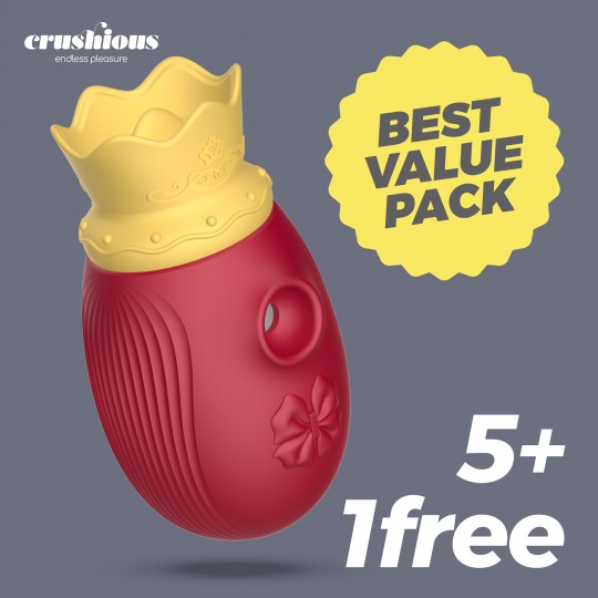 PACK 5 + 1 GRATUITO ESTIMULADOR CLITORIANO MONARCH CRUSHIOUS ROJO