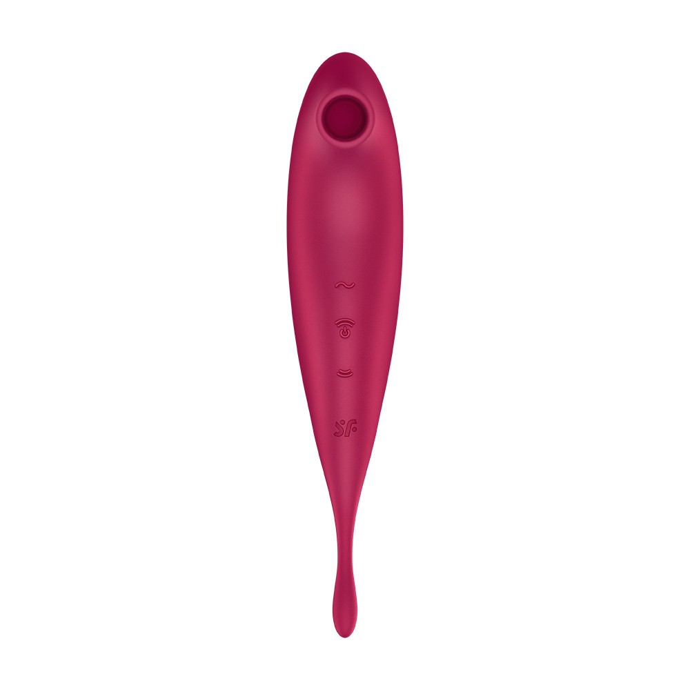 VIBRADOR TWIRLING PRO SATISFYER COM APLICAÇÃO CONNECT VERMELHO