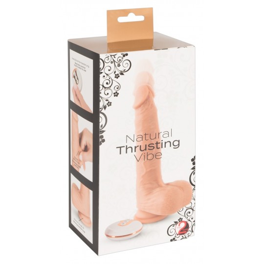 VIBRATEUR RÉALISTE AVEC POUSSÉE ET TÉLÉCOMMANDE SANS FIL NATURAL THRUSTING VIBE YOU2TOYS