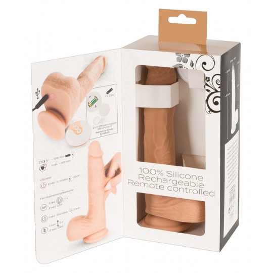 VIBRATEUR RÉALISTE AVEC POUSSÉE ET TÉLÉCOMMANDE SANS FIL NATURAL THRUSTING VIBE YOU2TOYS