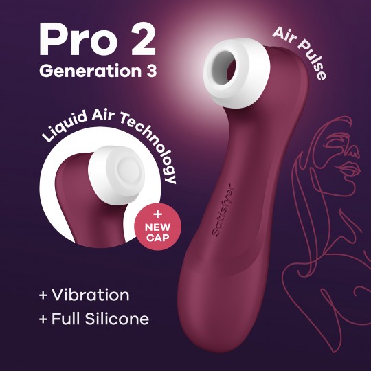 ESTIMULATEUR  PRO 2 GEN 3 SATISFYER VIN ROUGE