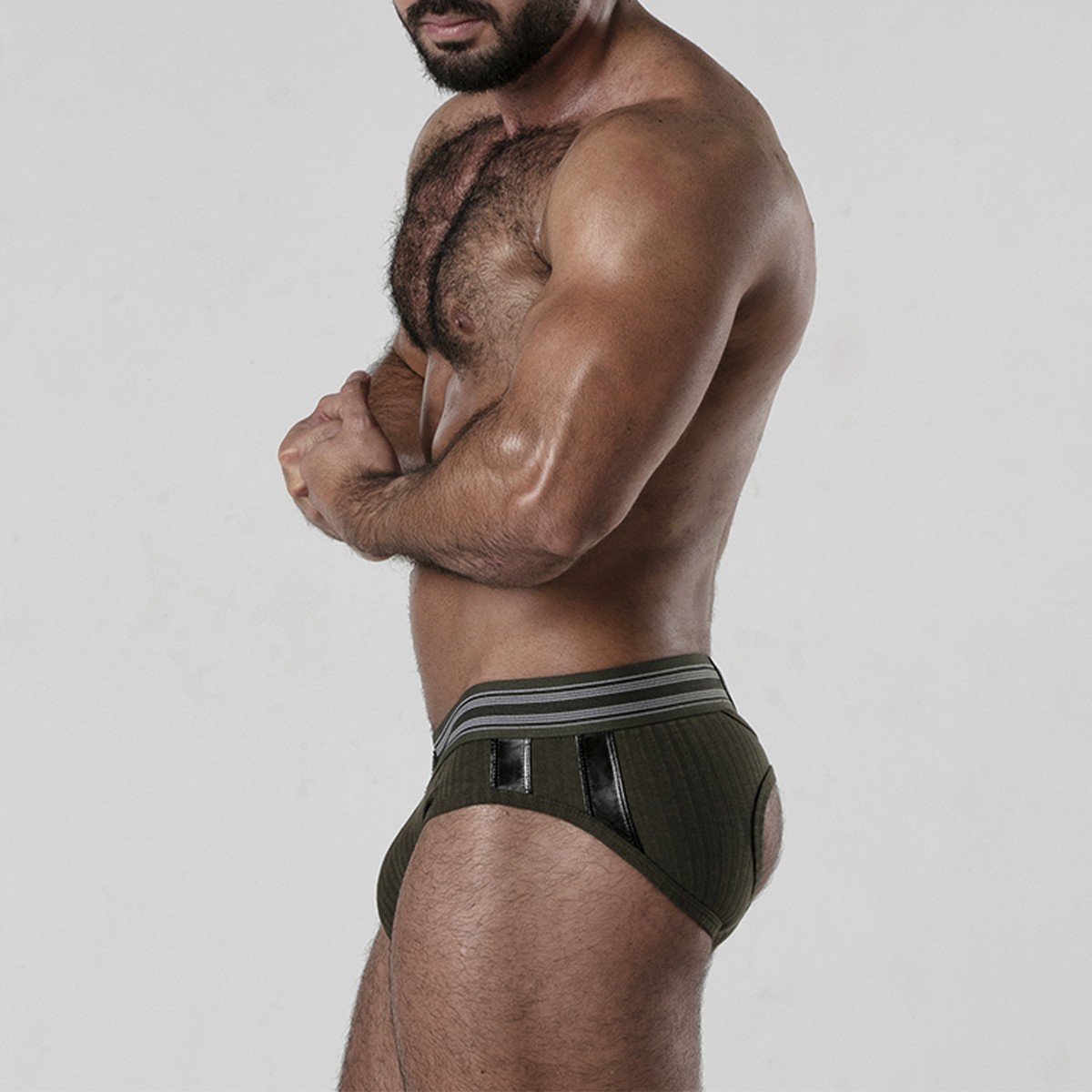 CUECA BACKROOM BOTTOMLESS LOCKER GEAR CAQUI